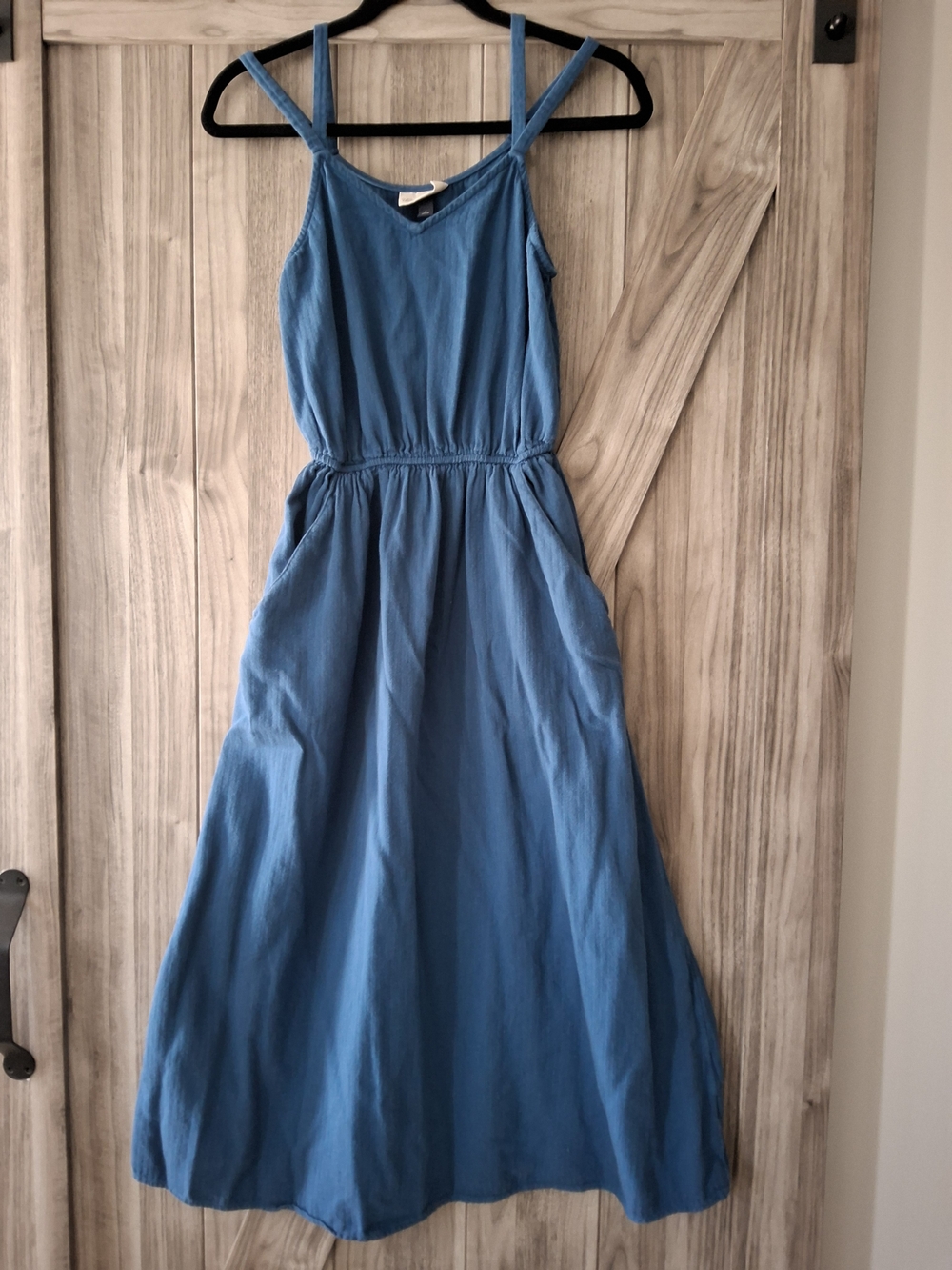 Universal Thread Blue Sleeveless Maxi Dress With Pockets